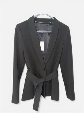 Banana Republic Black Belted Shawl-Collar Blazer